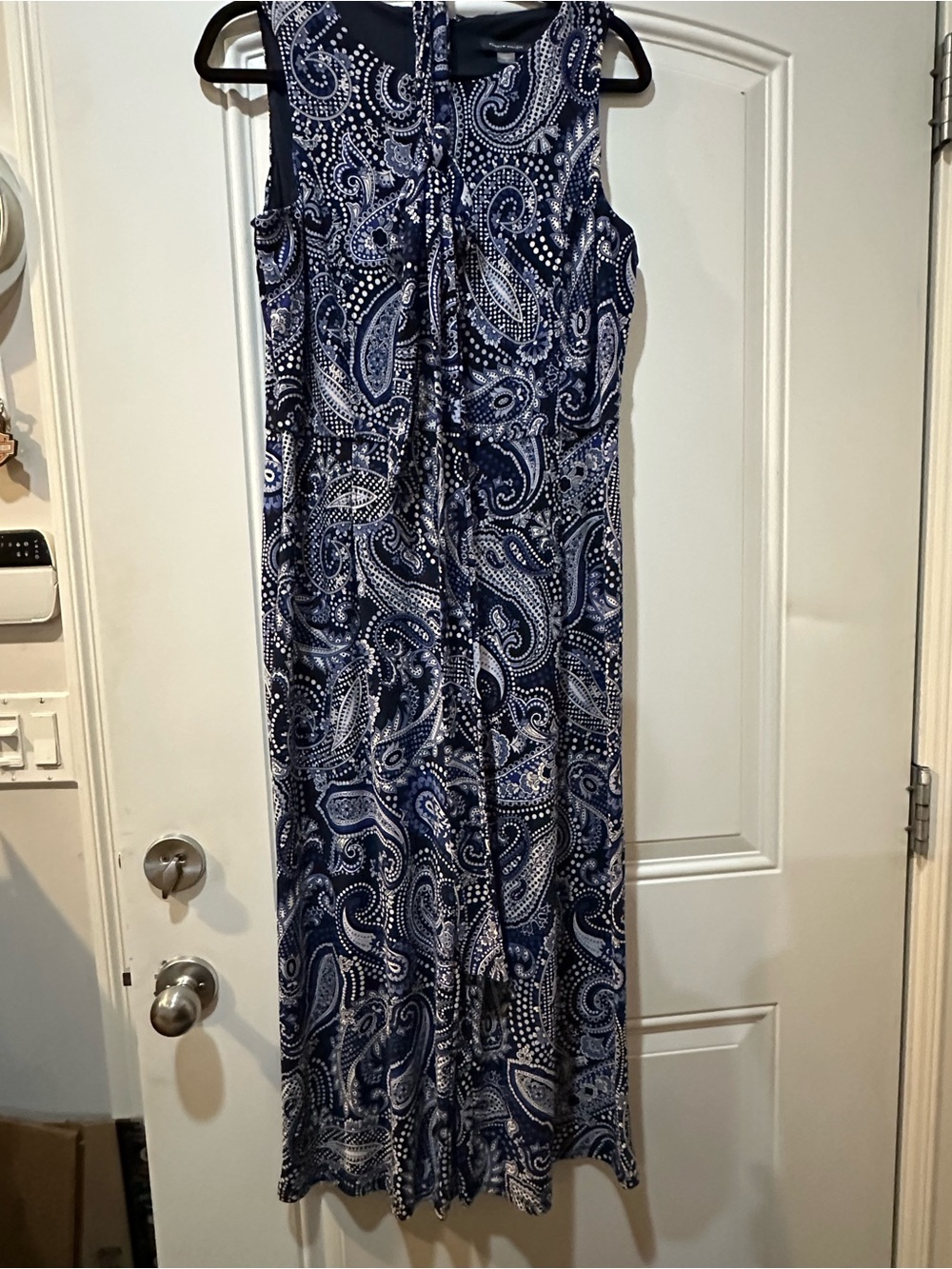 Tommy Hilfiger Navy and White Paisley Maxi Dress